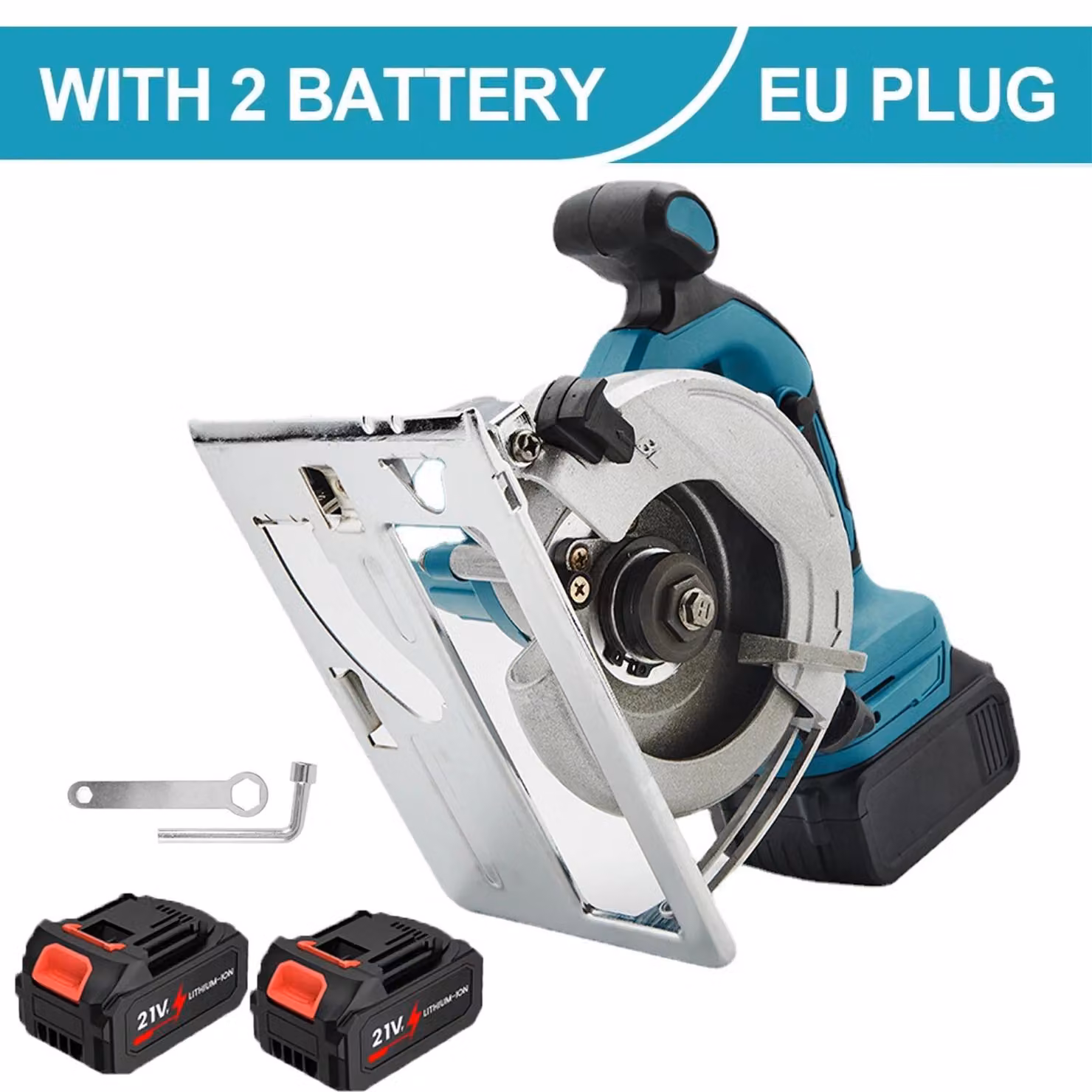 Seghe circolari - Seghe circolari a batteria - 21 V - Motore brushless - 1000 W - Angolo di taglio regolabile - 2 batterie
