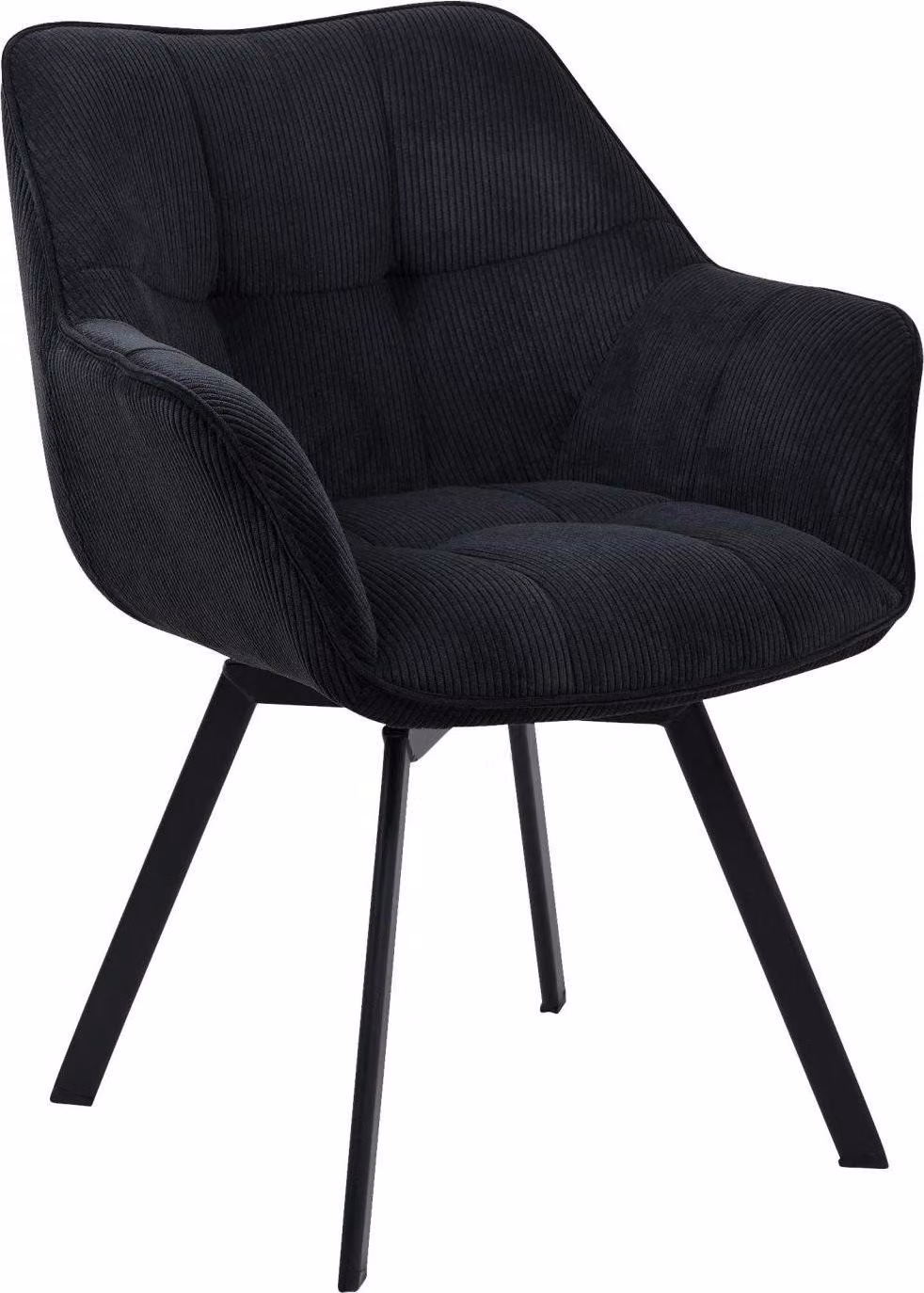 Sedia da pranzo in corda, girevole, di facile manutenzione - sedia da pranzo dal design moderno | colore: nero