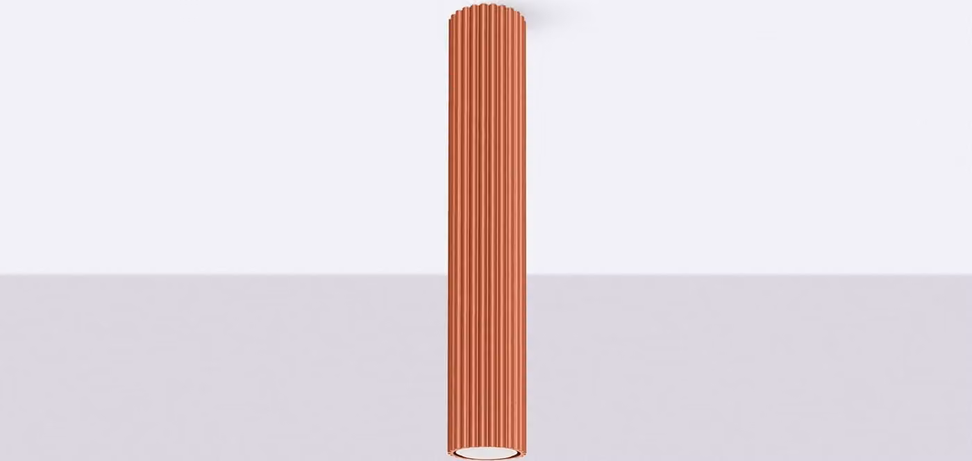 Lampada da soffitto KARBON 40 rosso ocra 1xGU10 10W alluminio 40x6.5x6.5cm Sollux Lighting