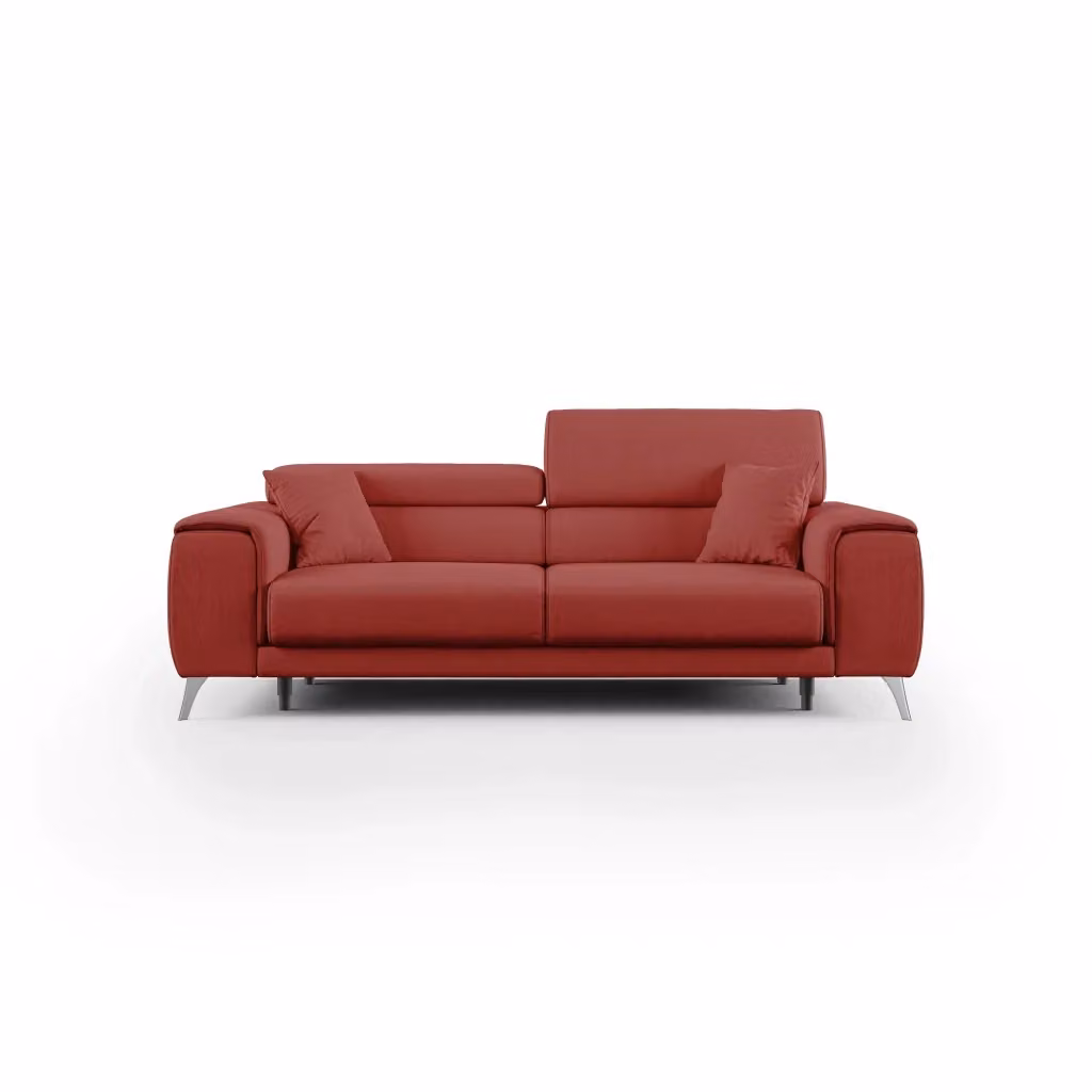 Divano Fusion Divani.Store con sedute allungabili e tessuto smacchiabile rosso L: 215 cm – 2