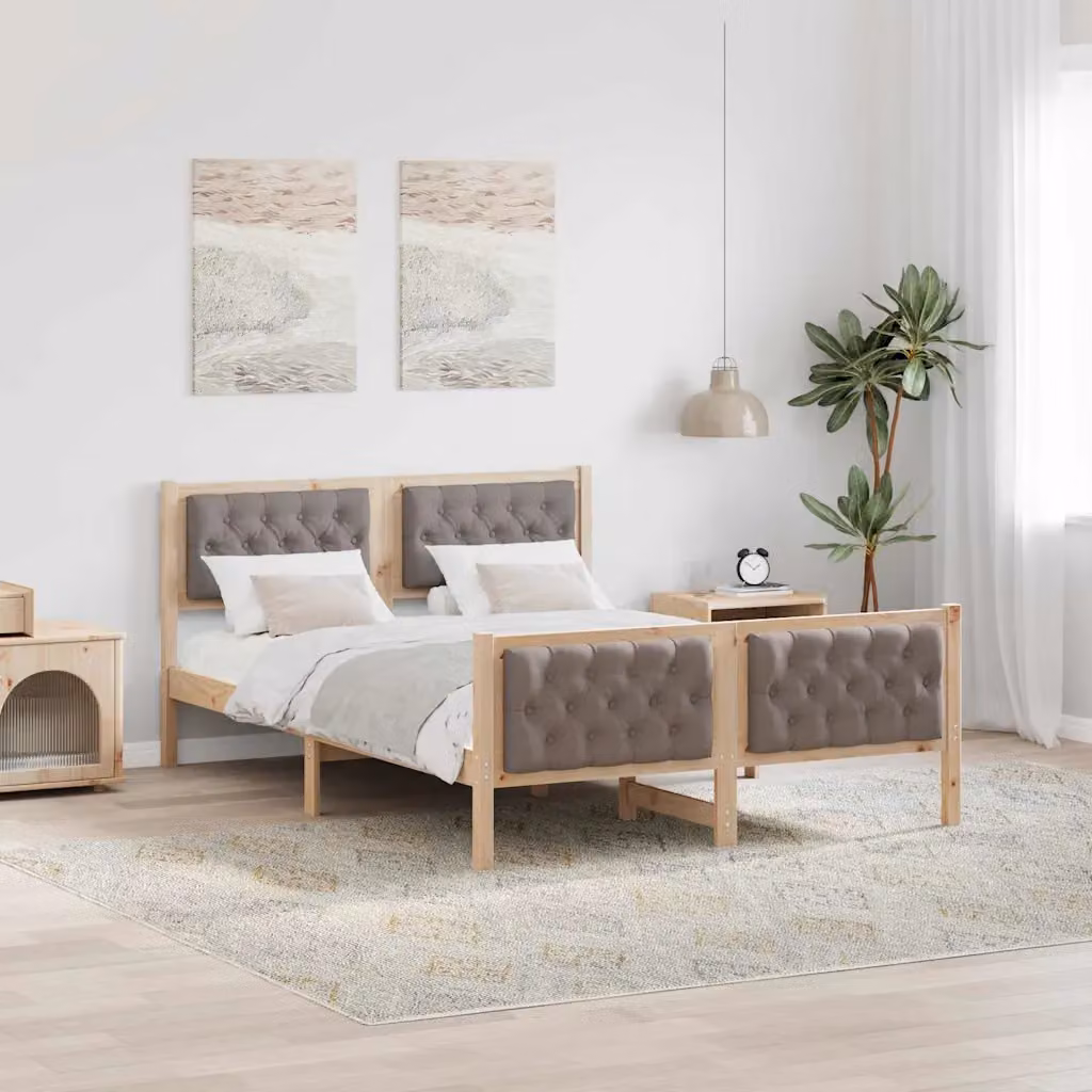 Struttura del letto Talpa vidaXL in pino massello, L/P/H: 140 x 200 x 85,5 cm – 1