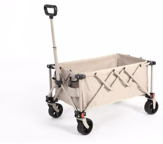 Carrello pieghevole – Carrello a braccio – Carrello pieghevole – Carrello di trasporto – Trolley – Beige