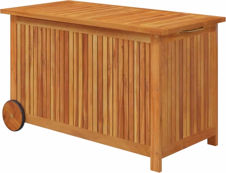 Contenitore Giardino con Ruote 90x50x58cm Legno Massello Acacia