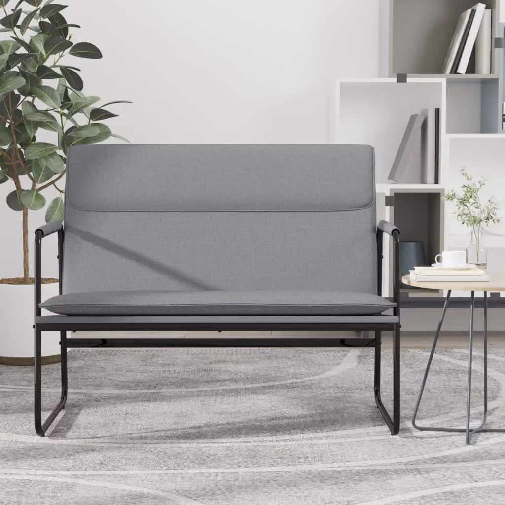 Panca moderna vidaXL in tessuto grigio per soggiorno L: 100 cm, P: 64 cm, H: 80 cm