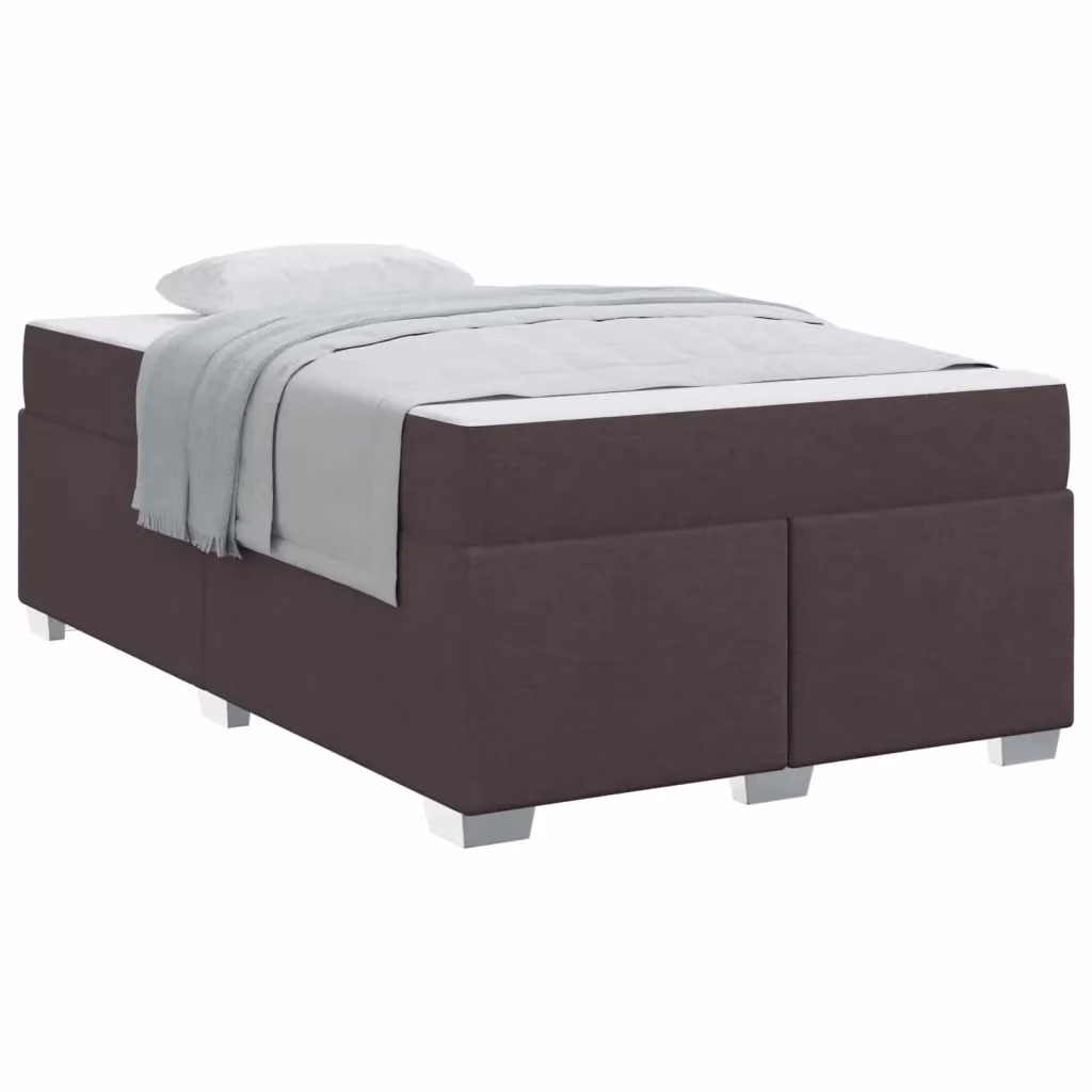 Struttura del letto moderna vidaXL in tessuto marrone con doghe in legno L/P/H: 120 x 200 x 120,5 cm – 2