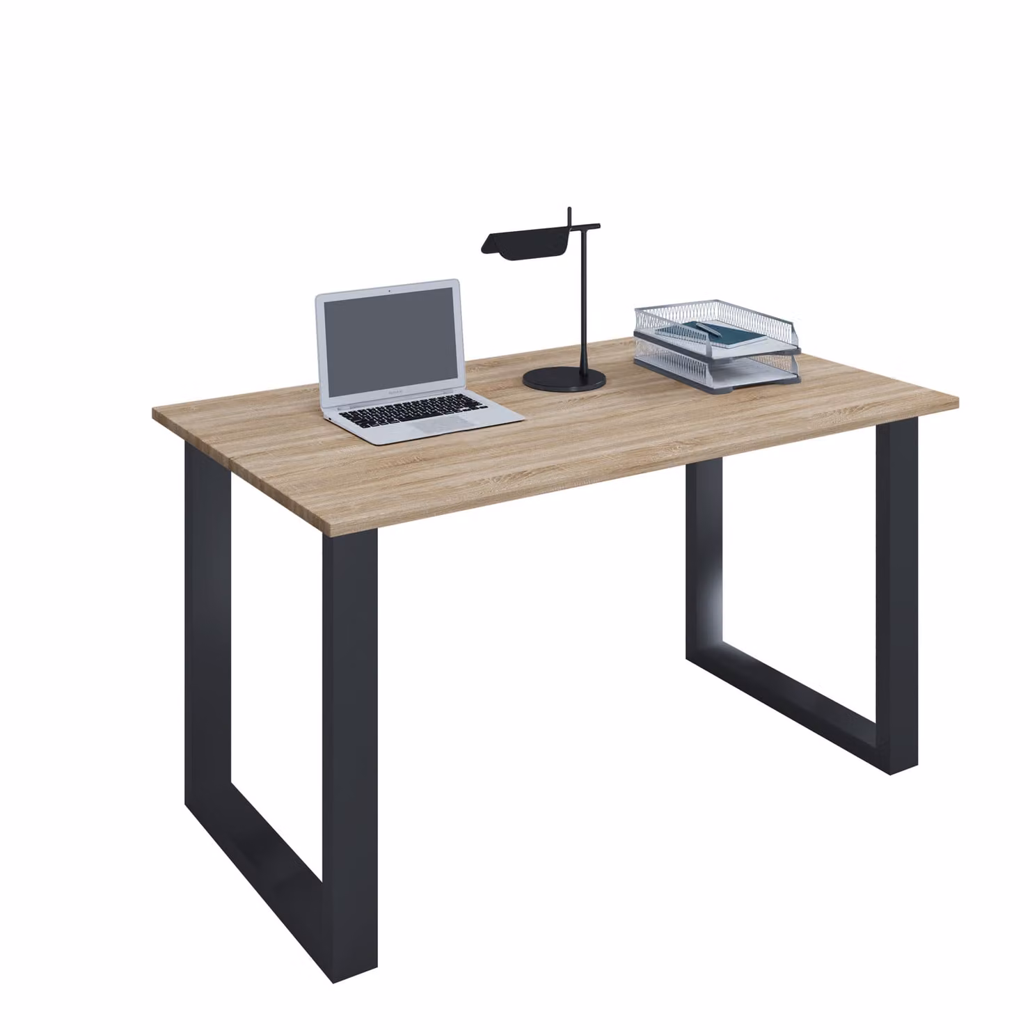 Scrivania in legno | H. 76 x W. 110 x T. 80 cm | Tavolo per computer semplice | piedini in metallo di alta qualità | Tavolo da lavoro | Mobili da ufficio - Lona U