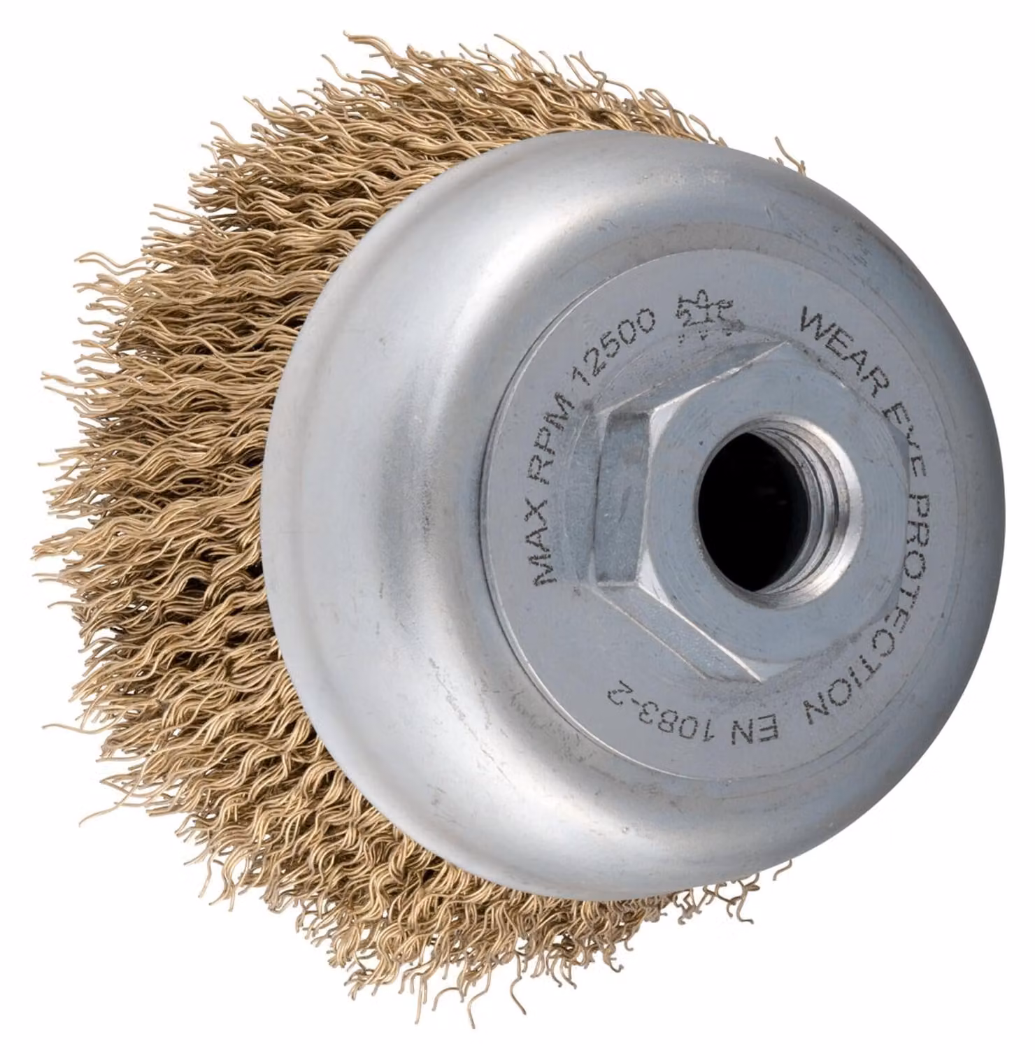 PFERD TOOLS Spazzola a tazza non intrecciata TBU Ø 60 mm M14 filo metallico in acciaio ottonato Ø 0,25 mm Smerigliatrice angolare
