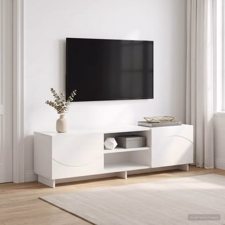 vidaXL Supporto TV 140 x 34,5 x 40 cm Bianco Legno ingegnerizzato