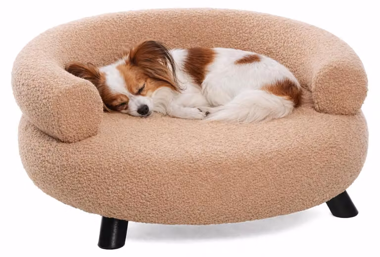 Divano per cani Flamingo Dudo rotondo beige, dimensioni: 62 x 62 x 28 cm