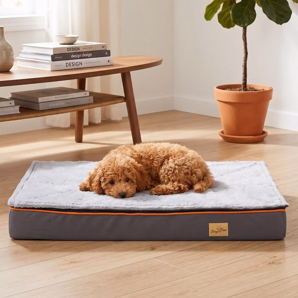 Cuccia ortopedica per cani WISFOR, tappetino imbottito per cani, soffice e stabile, con rivestimento removibile e lavabile, taglia M: 80 x 50 x 8 cm
