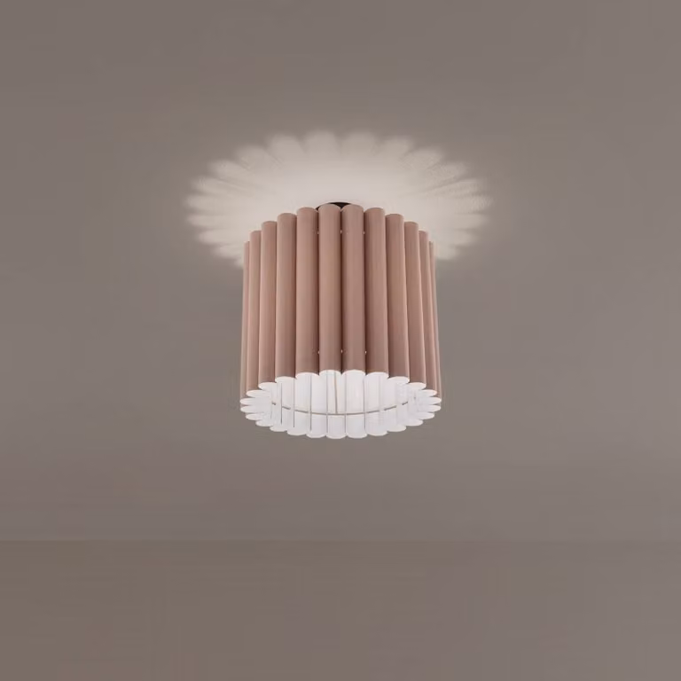 Plafoniera soffitto Aria Duolla, dimmerabile, Marrone / Ruggine, Soggiorno / Sala da pranzo, Tessuto / Stoffa / Seta, Plafoniera