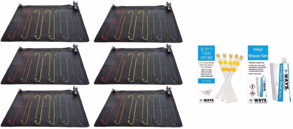 Intex - Riscaldamento piscina - 6x tappetino solare e kit di riparazione WAYS e strisce reattive