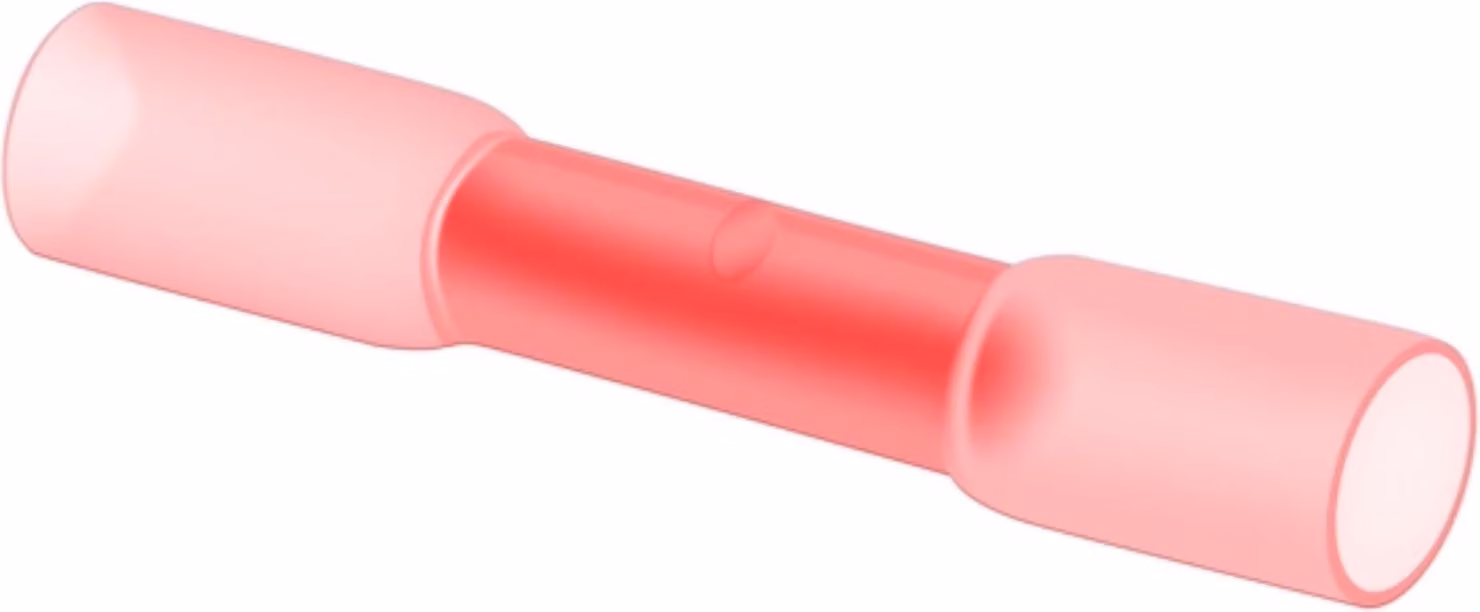 Connettore a spina isolato con guaina termorestringente, codifica a colori DIN Sezione 0,5 mm² - 1,5 mm² rosso, trasparente - 1 pezzo
