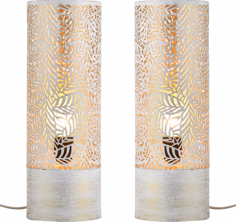 set di 2 lampade da tavolo boho decorative Lampada da comodino Verdure Large White