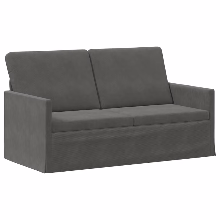 Divano a 2 posti moderno vidaXL in tessuto corduroy grigio con struttura in metallo L/P/H: 150 x 81 x 82 cm
