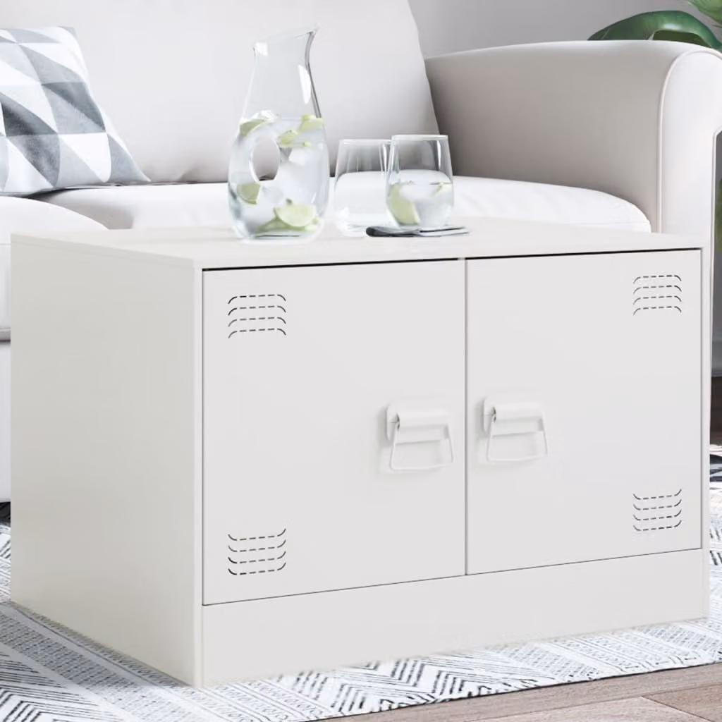 Maison Exclusive - Tavolino bianco 67x50x44 cm in acciaio