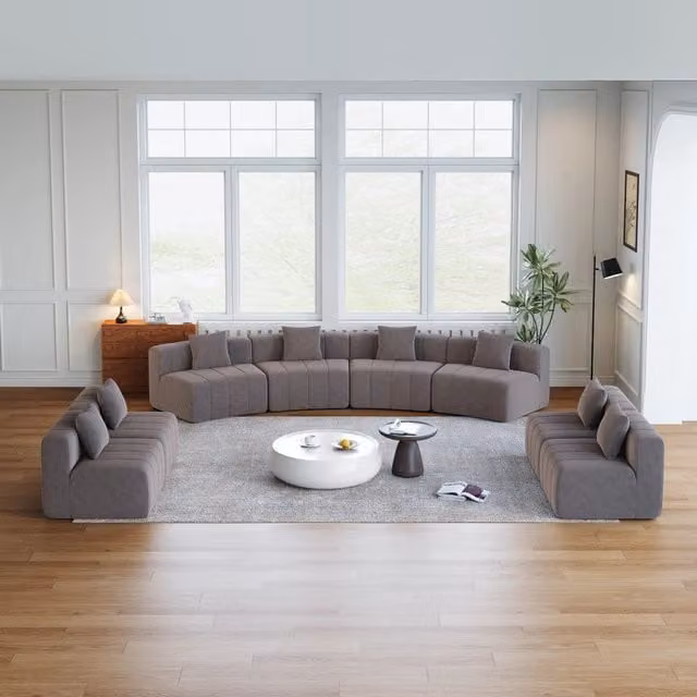 Divano a 2 posti Minimal in tessuto Chenille con cuscini, colore grigio, ideale per soggiorno, camera da letto o ufficio
