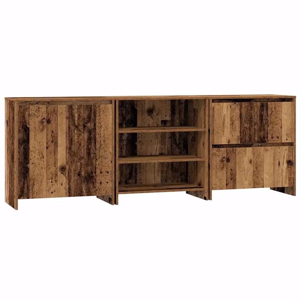 Credenza moderna vidaXL in 3 pezzi color marrone con finitura opaca L: 70 cm, P: 41 cm, H: 75 cm – 2