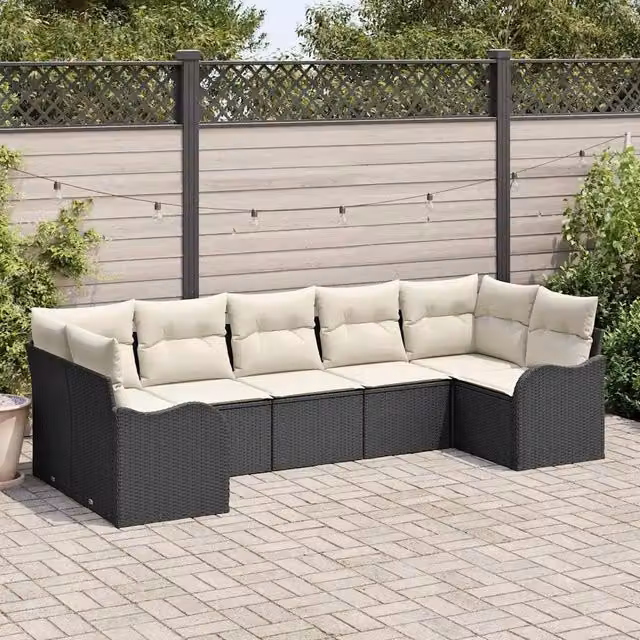 Set Divano da Giardino Nero polyrattan 3345847