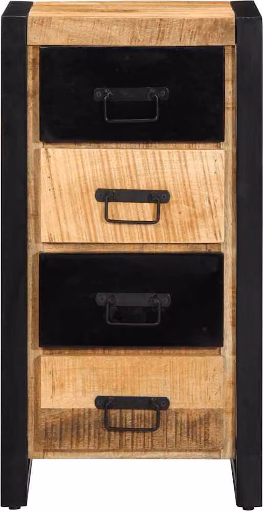 vidaXL Cassettiera 40x40x75 cm Legno massiccio grezzo mango