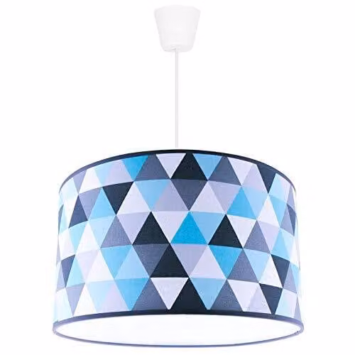 Lampada a sospensione luce a sospensione bella lampada lampada moderna nero grigio bianco rotonda E27 ABH1L (blu-grigio-nero)