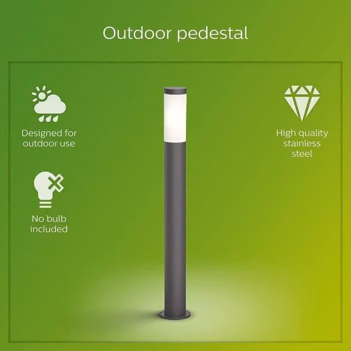 Lampada da esterno Philips Utrecht, antracite, 20 W, acciaio inossidabile, IP44