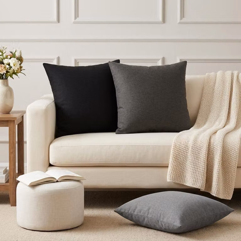 vidaXL Cuscino con cuscino HEERLEN 12 pz Grigio Chiaro Tessuto