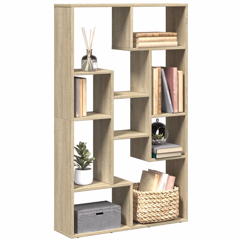 Libreria moderna vidaXL in MDF color Rovere Sonoma, L 72 cm x P 20 cm x H 120,5 cm