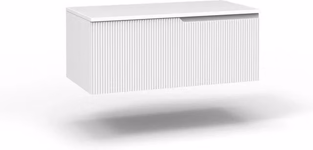 Base con top 1 cestone VENERE bianco opaco_90x45x37