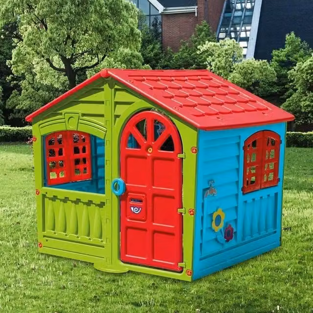 Casetta da Giardino Palmitessa per Bambini in Plastica Multicolore L: 102 cm, P: 90 cm, H: 109 cm