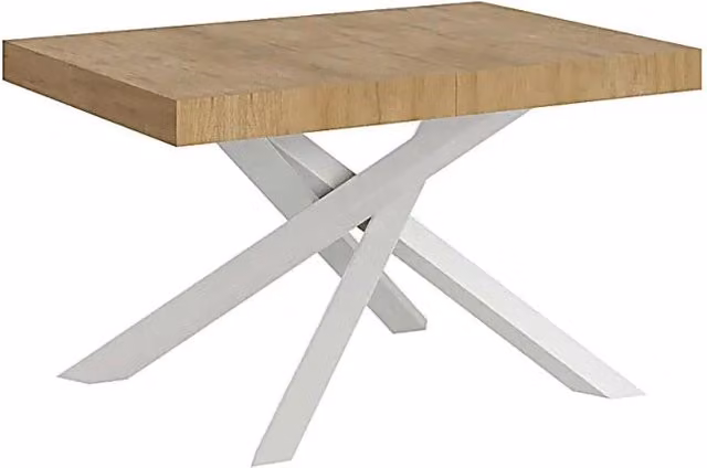 Tavolo allungabile Volantis Itamoby colore quercia natura con gambe bianche L: 140-400 cm, P: 90 cm – 1