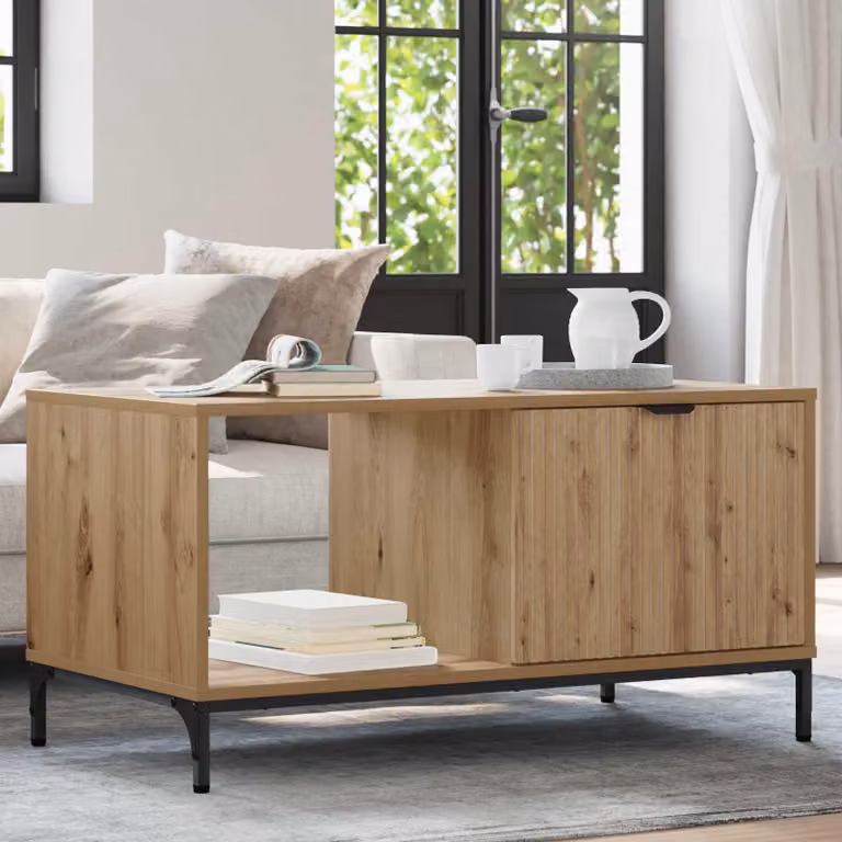 Maison Exclusive - Tavolino Artisan in rovere 90 x 49 x 46 cm Materiale ligneo