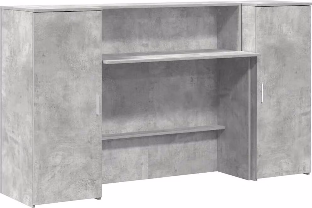 Banco Reception Grigio Cemento 180x50x103,5cm Legno Multistrato