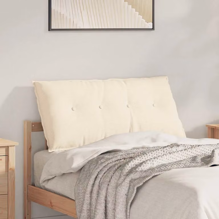 Cuscino per schiena vidaXL beige in tessuto di velluto a coste con rivestimento rimovibile L 100 cm x P 50 cm