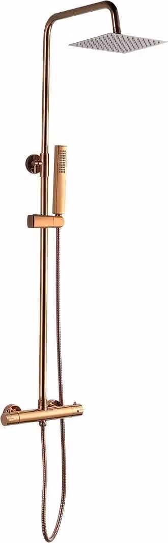 Colonna Doccia Pola Con Miscelatore Termostatico In Oro Rosa