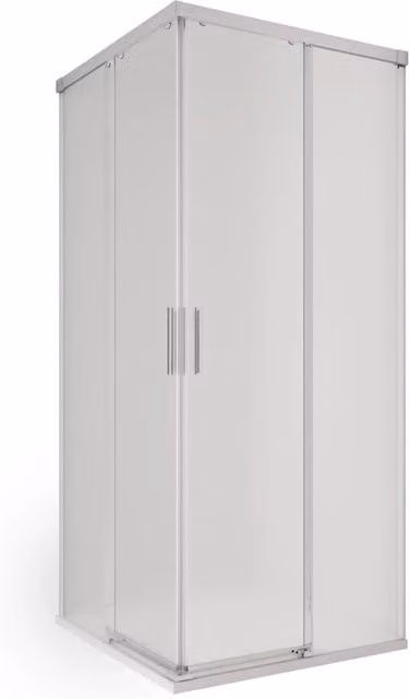 Box Doccia Angolare 2 Ante Scorrevoli in Cristallo Acidato 6mm H195 Bonussi Sofie 80x80 cm