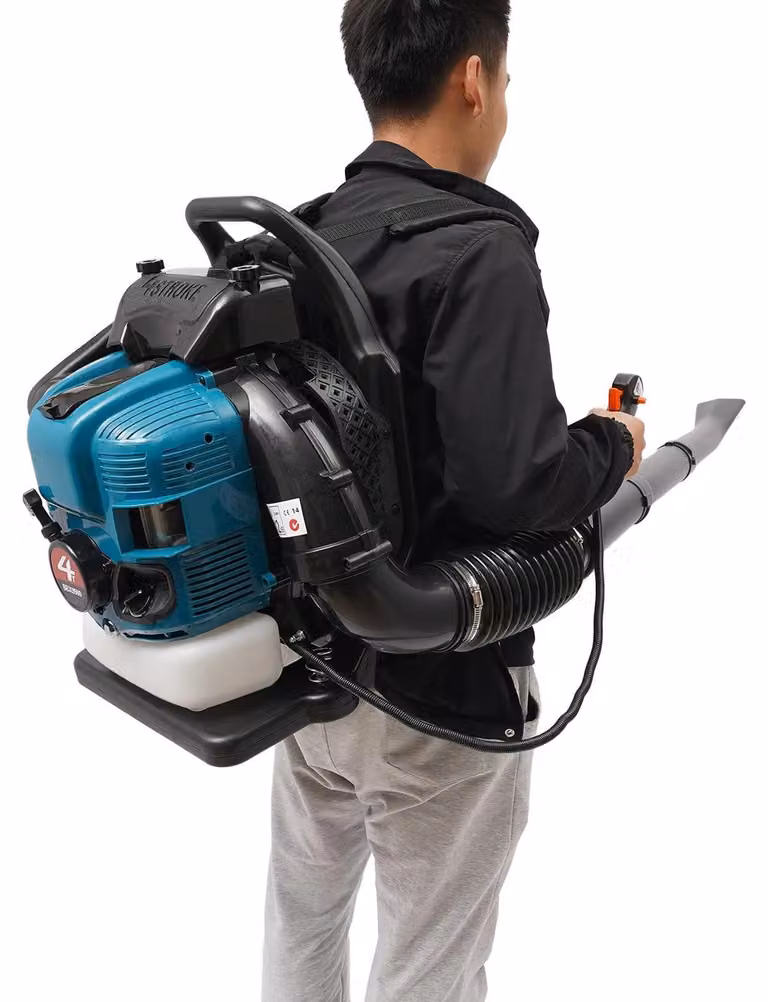Soffiatore per foglie - Motore a benzina a 4 tempi - 75,6 cm³ - 2,6 kW a 7000 giri/min - Serbatoio da 1,9 l - Lunghezza del tubo 168 cm - Blu