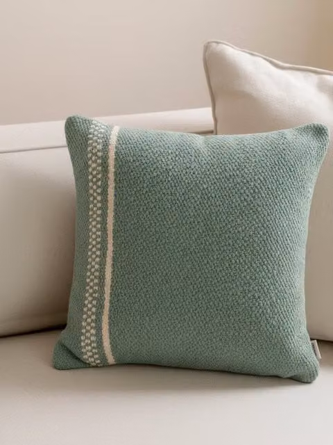 Cuscino Mare Kenay Home in cotone con rivestimento lavabile, L 45 x P 45 x H 45 cm, disponibile in blu, bianco e verde