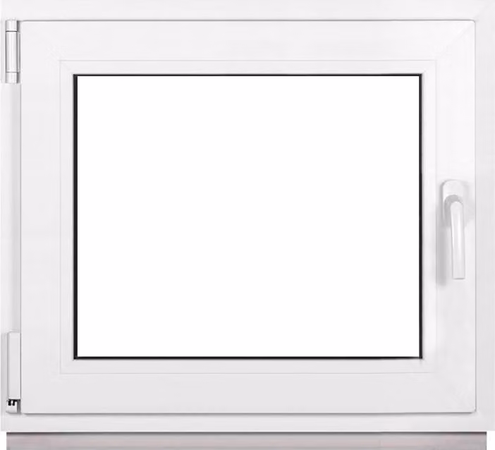 Finestra Framex per cantina Finestra in PVC bianca Larghezza x altezza 85 x 70 cm (850 x 700 mm) doppia (32 mm) rotazione/inclinazione DIN sinistra - Premium - Tutte le misure