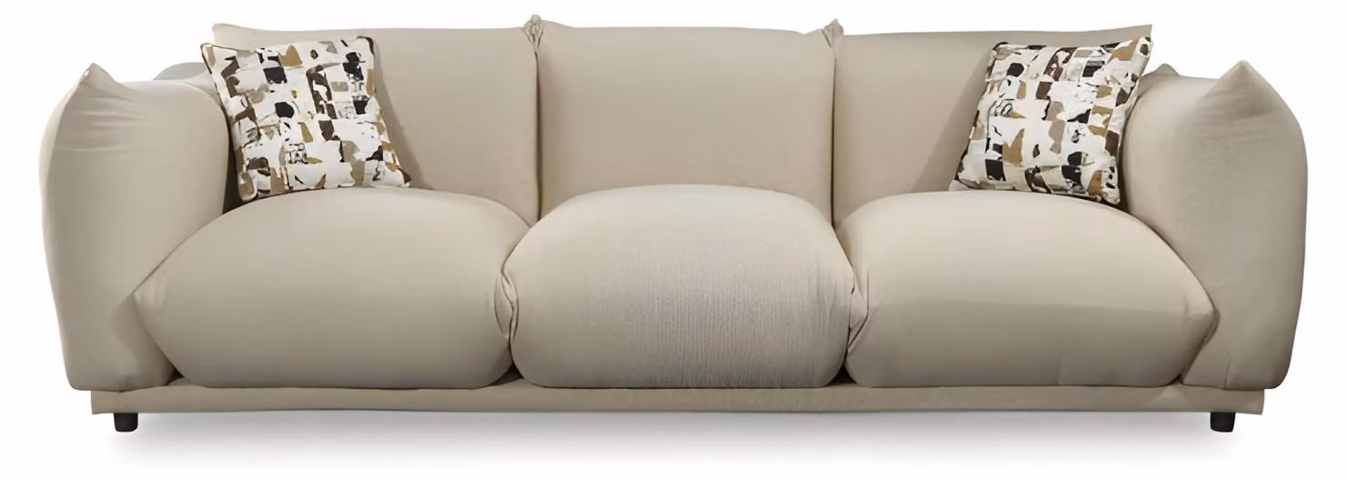 Design Sofa Couch Garnitur Sitzgruppe Kombination Polster Beige Blau Set 3+1