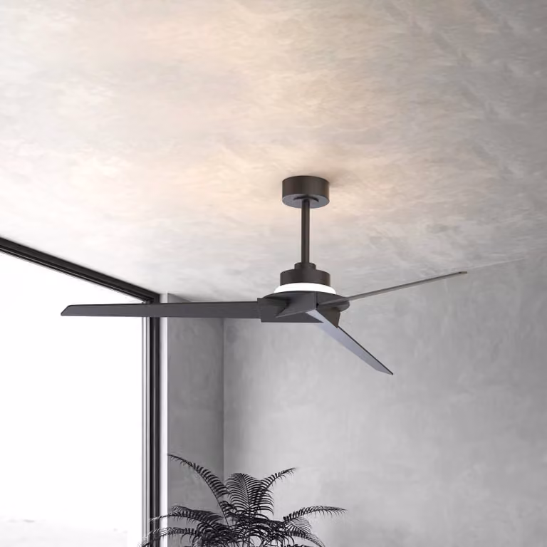 Mantra Iluminación Ventilatore da soffitto LED Brisa nero/legno DC silenzioso 175 cm CCT Brisa, dimmerabile, Nero, Bagno, Legno, Moderno