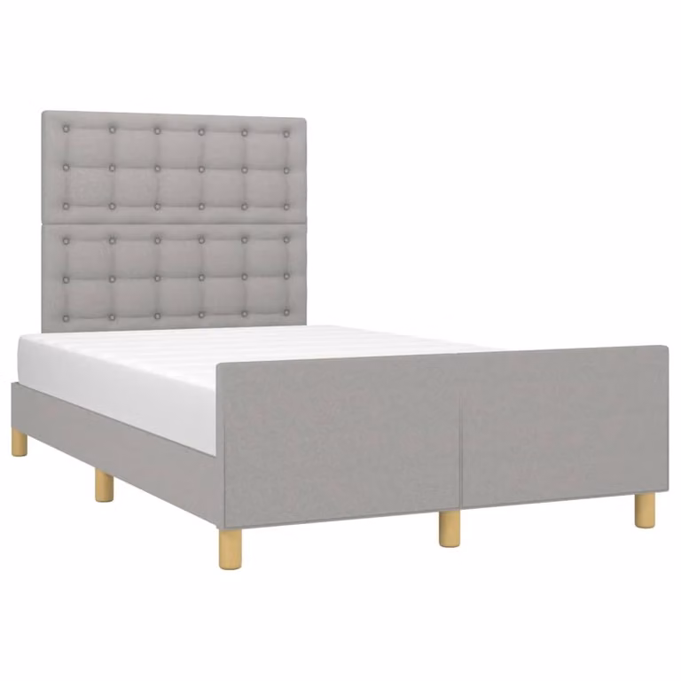 Giroletto senza Materasso Grigio Chiaro 120x190 cm in Tessuto