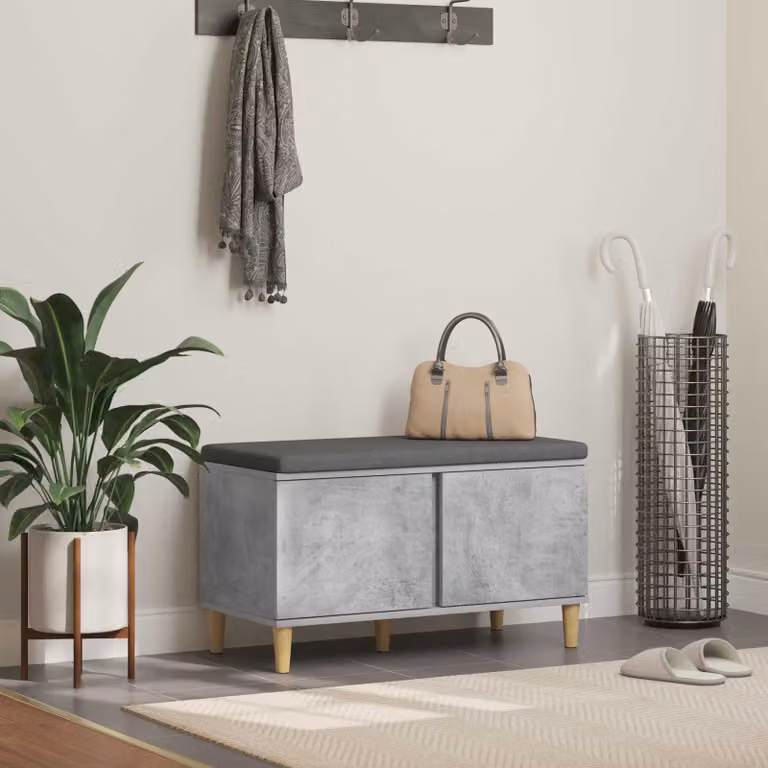vidaXL Panca per ingresso con scarpiera moderna in tessuto Grigio, L 80 x P 38 x H 46 cm