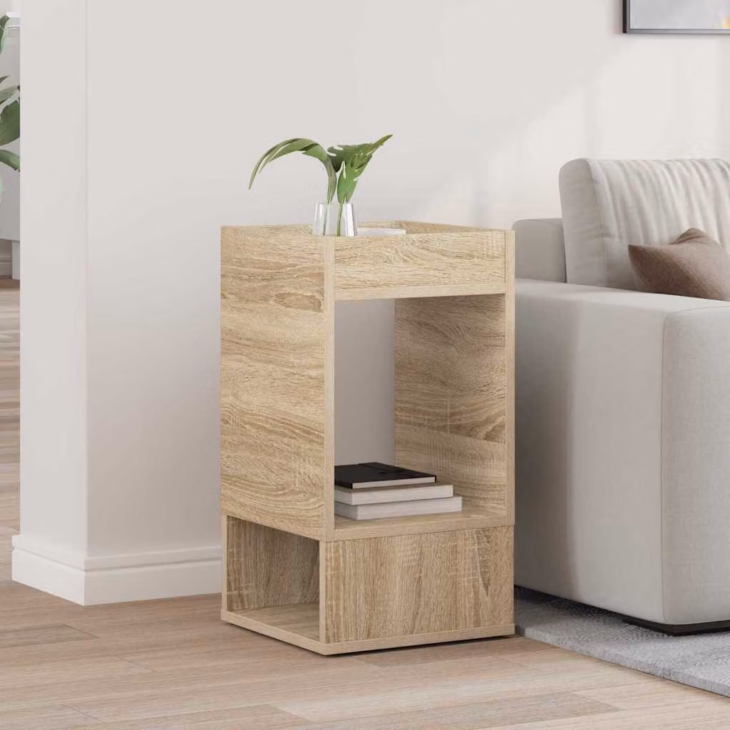 Tavolino vidaXL in legno Rovere Sonoma, colore beige e marrone, L/P/H: 30 x 30 x 56 cm