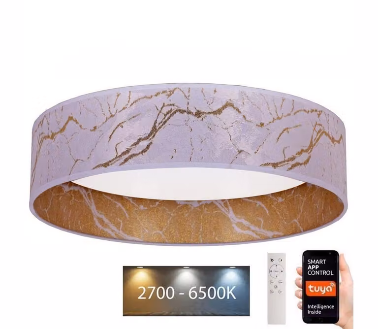 Brilagi - Plafoniera LED dimmerabile VELVET SMART LED/36W/230V d. 55 cm 2700-6500K Wi-Fi Tuya bianco/oro + telecomando