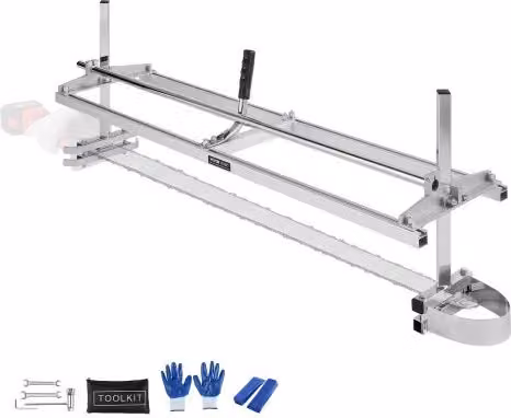 Supporto Telaio per Troncatrice Orizzontale VEVOR in Acciaio Zincato Argento con Lunghezza di Taglio Regolabile 355-1219mm e Spessore 5,08-300mm per Lavorazione del Legno