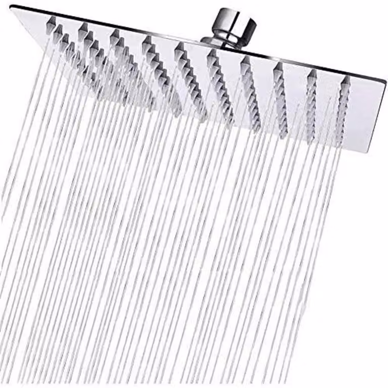 Scarico angolare in acciaio inossidabile, quadrato, cromato, 20x20 cm (8 pollici)