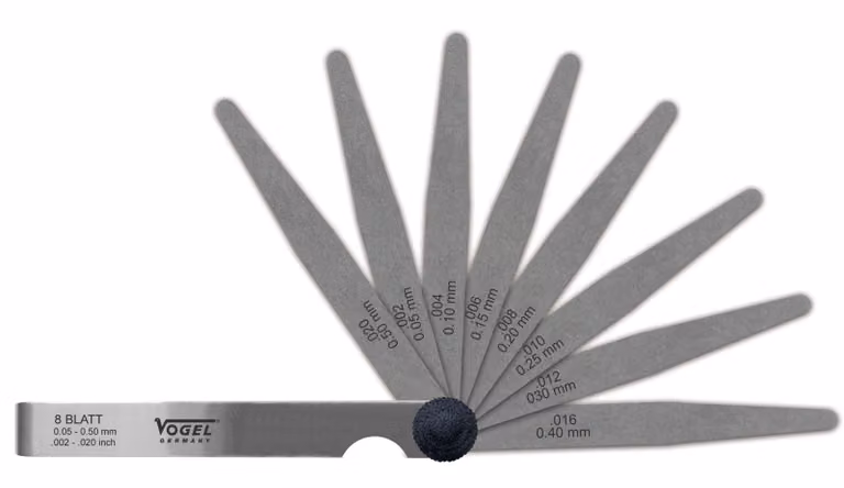 Vogel Germany Fühlerlehren-Satz (8 Blatt, Messbereich: 0.05-0.50 mm, 100mm lang)