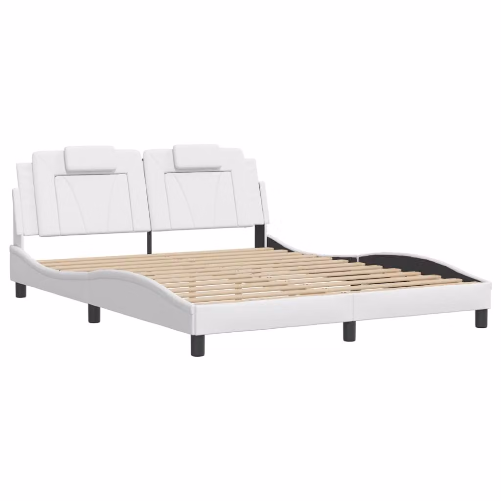 Giroletto Viana senza Materasso Bianco 160x200 cm in Pelle finta