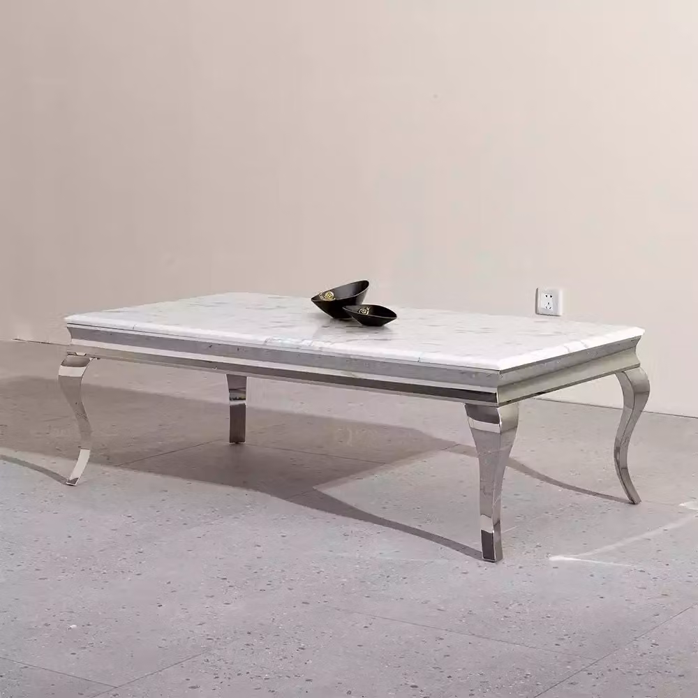 Couchtisch Design Wohnzimmer Luxus Tisch Sofa Beistelltisch 130x70 Silber